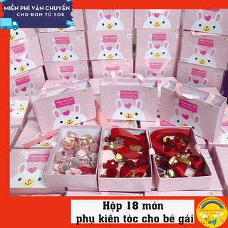 Bộ 18 món đầy đủ phụ kiện tóc cực xinh cho bé gái