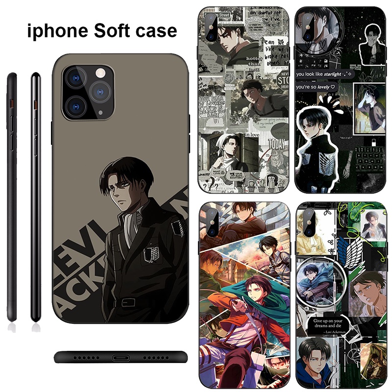 Ốp điện thoại silicone mềm in hình Levi Ackerman Attack On Titan cho iPhone 13 Mini Pro Max 13mini 13pro 13promax