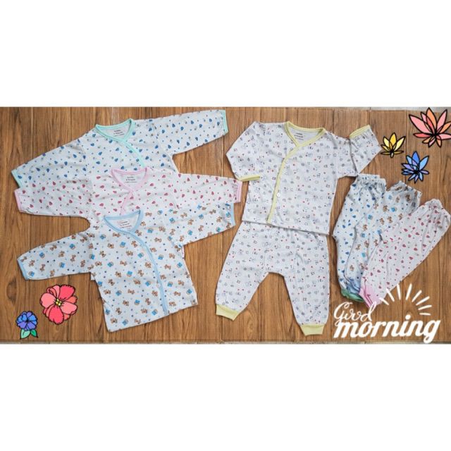 Bộ Sơ sinh dài tay vạt chéo noubaby QATE- 1025