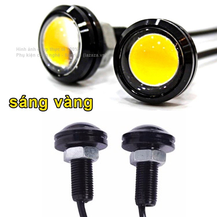 Bộ 2 đèn led xi nhan nút áo lớn -sáng vàng