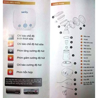 Máy hút sữa điện đơn SANITY + 3 bình sữa