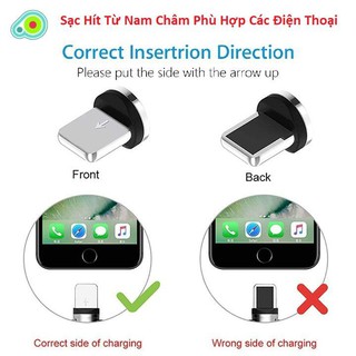 [SẠC NHANH micro-type C]Cáp sạc từ hút nam châm đầu micro usb, type C và iPhone 360 độ