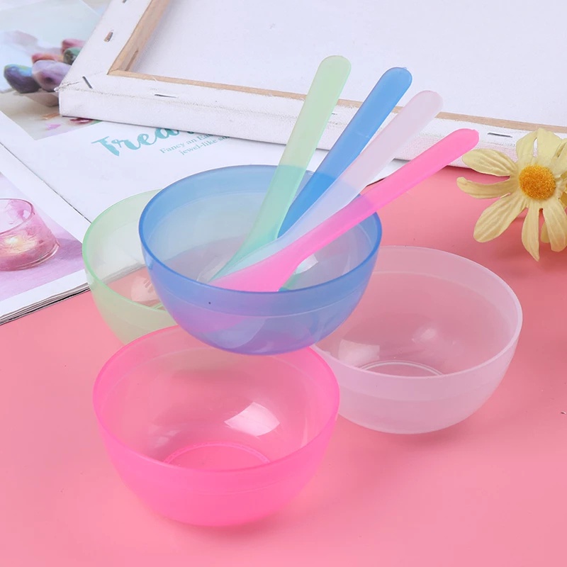 Bộ Dụng Cụ Tự Trộn Mặt Nạ 2 Trong 1 Gồm Bát / Muỗng / Tô Trộn / Cọ Silicone Trộn / Muỗng