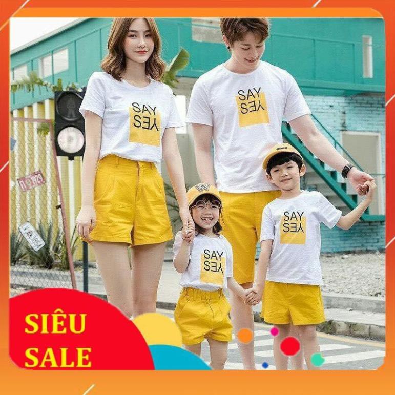 LTP995  (GIÁ SỈ RẺ NHẤT)Set gia đình Say Yes (cả áo và quần)-Set đôi siêu hot-Sỉ từ 5 set trở lên  giá rẻ