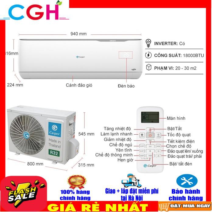 Điều hòa Casper 1 chiều inverter 18000Btu GC-18TL32(IN/OUT)