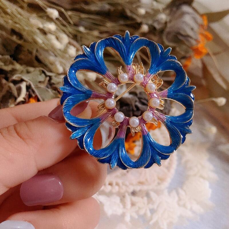 Ghim Cài Áo Hình Sao Biển Đính Ngọc Trai Nhân Tạo Nhiều Màu Sắc Thời Trang Cho Nữ