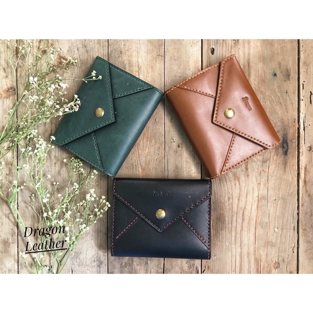 VÍ NỮ DA BÒ THẬT MAY TAY THỦ CÔNG CỰC BỀN (ẢNH THẬT TỰ CHỤP)