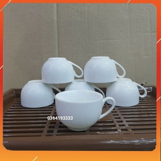 Chén sứ trắng - Chén uống trà có quai 40ml hàng đẹp