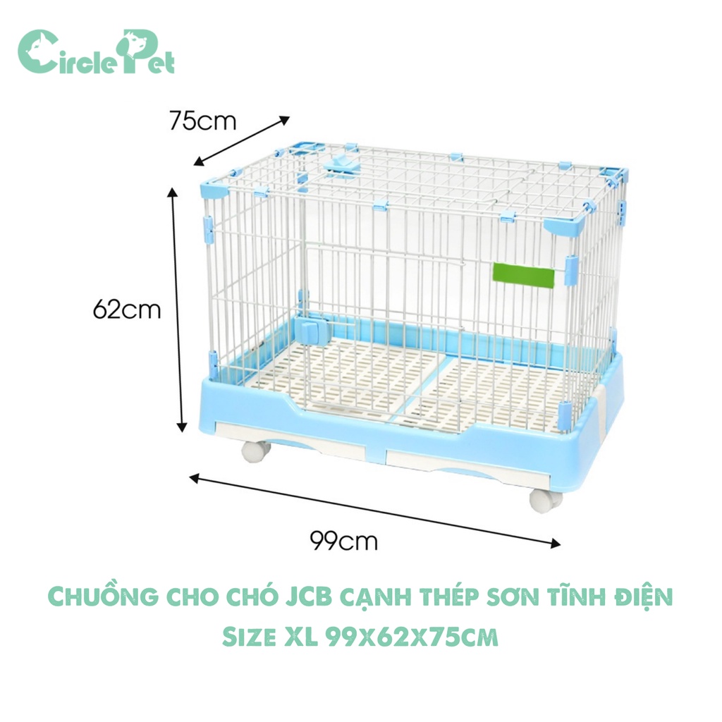 Chuồng Cho Chó JCB Cạnh Thép Sơn Tĩnh Điện Chắc Chắn 3 Màu Lựa Chọn Cỡ M/L/XL - Circle Pet