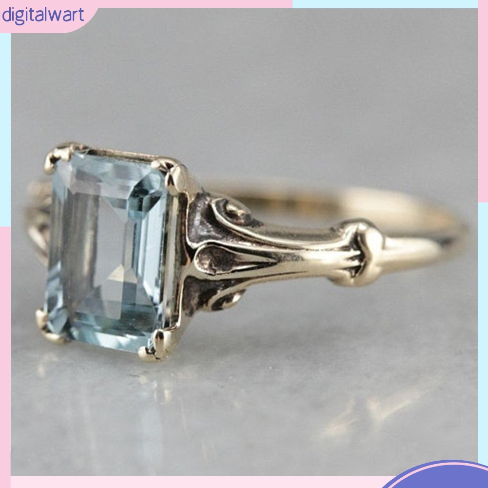 Nhẫn đính đá nhân tạo kiểu dáng sang trọng thanh lịch dành cho nữ