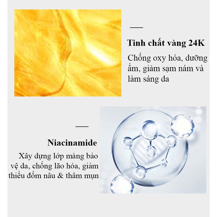 Mặt nạ ngủ dưỡng ẩm sáng da VENZEN tinh chất vàng 24K 120g - Hàng nội địa Trung