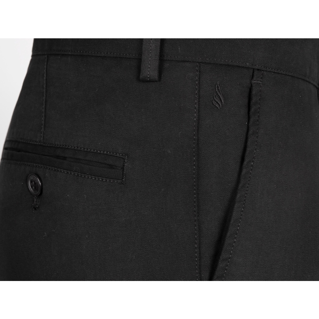 Quần Kaki Nam Dáng Slim Trẻ Trung 1003 Chất Liệu Cao Cấp Màu Đen Trơn - Vulcano