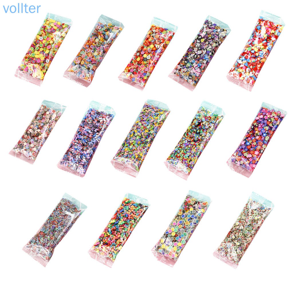 Túi 1000 hạt đất sét polymer 3d trang trí móng tay