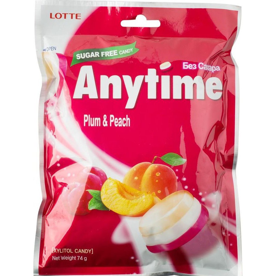 (4 vị) Kẹo bạc hà xylitol Lotte Anytime 60gr (Sugar free)