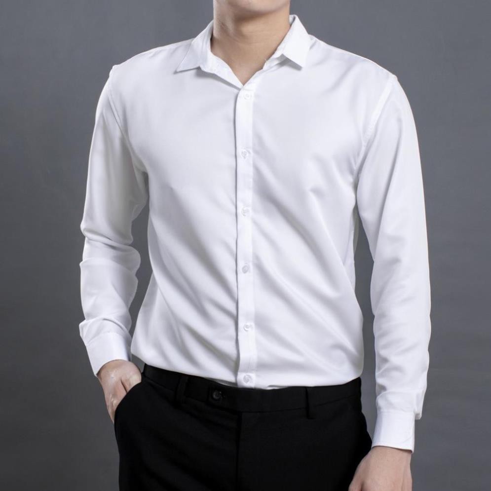 Áo sơ mi trơn dài tay ôm body 4Y5 , không nhăn, có size 4x,5xl | BigBuy360 - bigbuy360.vn