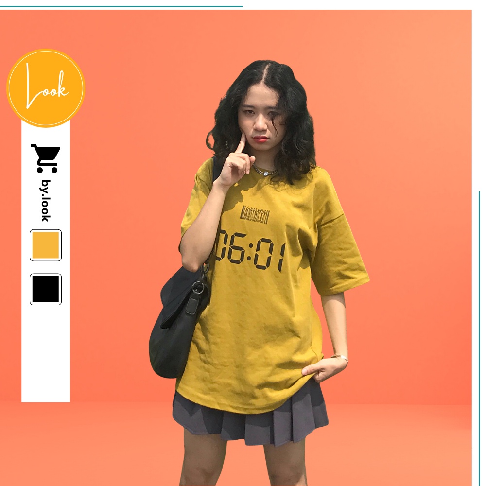 Áo thun unisex LM Time 6001 phông tay lỡ nữ form rộng Freesize