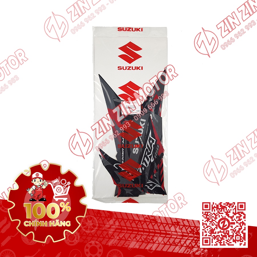 Tem Satria F150 Fi, Raider R150 Fi 2021 Đen Titan Đỏ 68019-12KF0-40X
