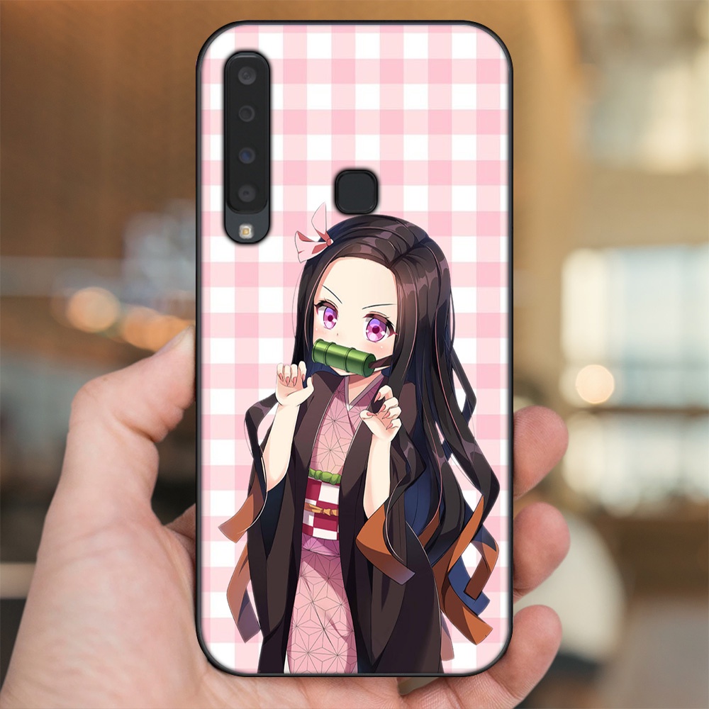 Ốp lưng Samsung A9 2018 viền đen in hình Nezuko Kimetsu no Yaiba