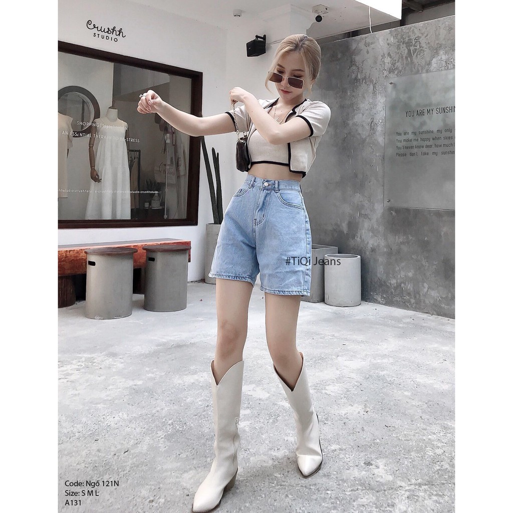 Quần short jean nữ ngố dáng lửng cao cấp phong cách ulzzang hàn quốc QJL01