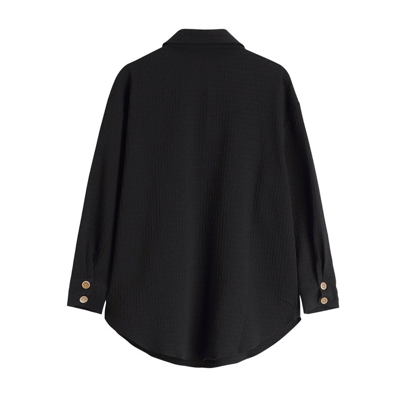 Áo sơ mi nỉ hoạ tiết thêu nổi unisex