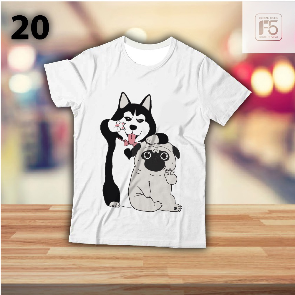 Áo Phông Áo Thun Đẹp Giá Rẻ - Hình in Độc - Đẹp - Pug và Husky | Sỉ lẻ [Liên hệ để nhận giá sỉ]