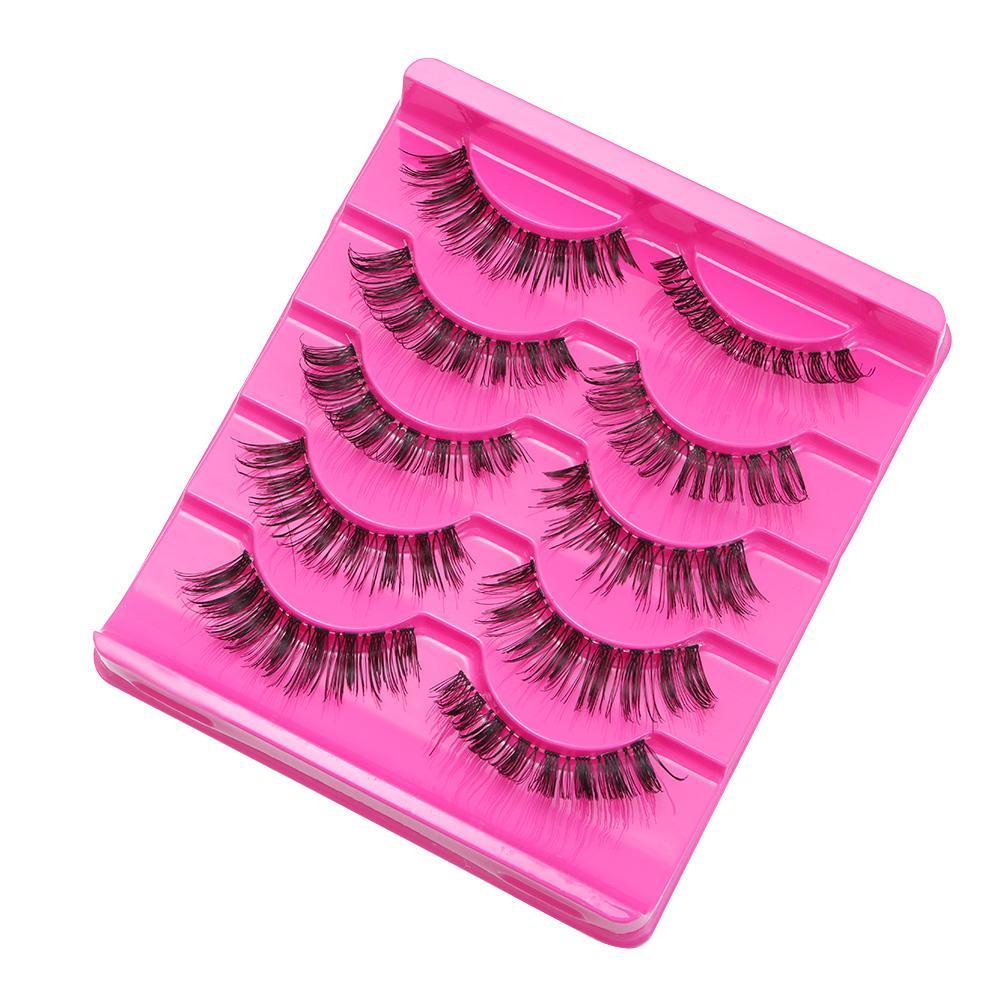 Bộ 5 Cặp Lông Mi Giả Mềm Dày Và Dài Màu Đen Tự Nhiên