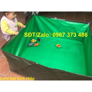 Bể bạt - bể bạc nuôi ốc, ếch cá, lươn, rắn - bạt xanh bộ đội 1x1x0.5