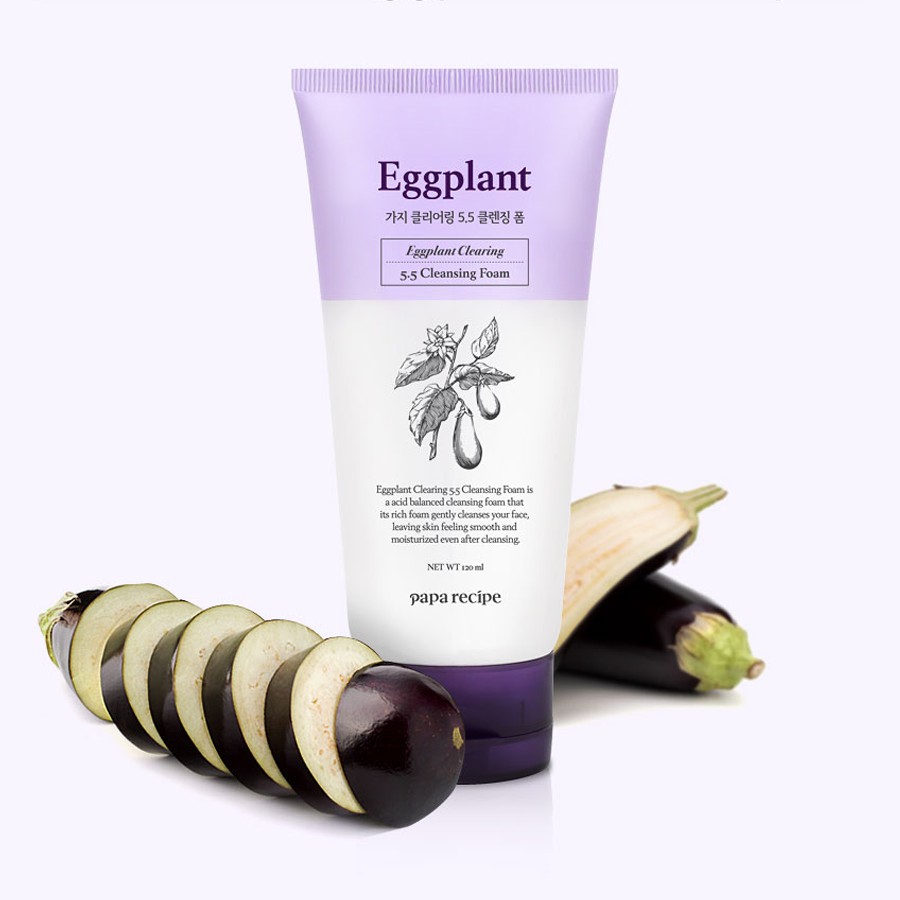 Sữa Rửa Mặt Chiết Xuất Cà Tím PAPARECIPE Eggplant Clearing 5.5 Cleansing Foam GomiStore