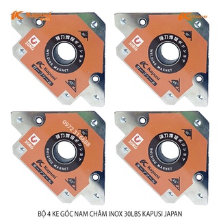 Bộ 4 ke góc nam châm inox 30lbs kapusi japan - nam châm ke góc vuông 30kg
