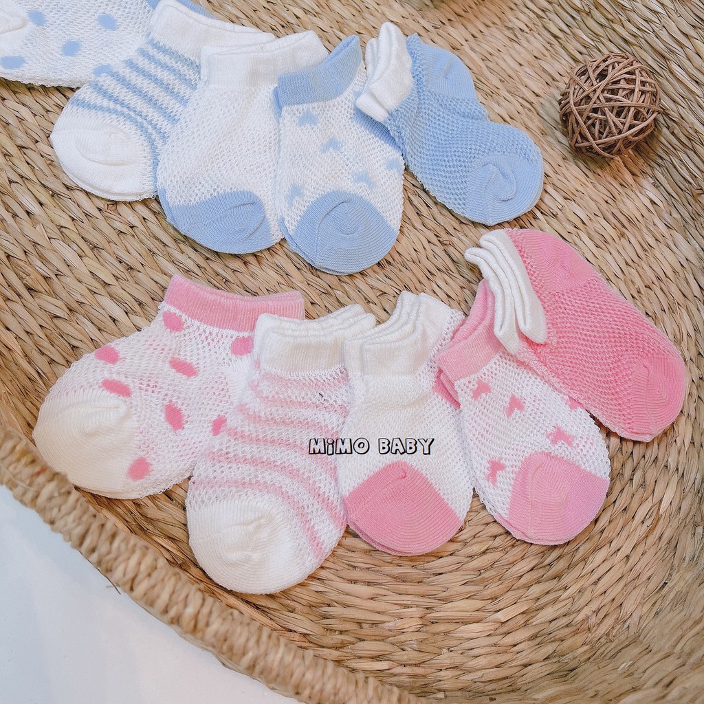 Set 5 đôi tất lưới điều hòa  Aiko cho bé Mimo baby