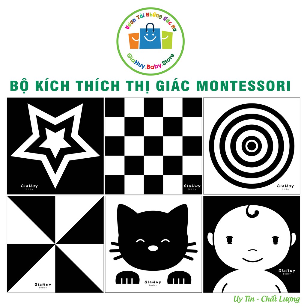 Bộ Thẻ Kích Thích Thị Giác Giúp Bé Phát triển Toàn Diện [Chuẩn Phương Pháp Montessori]