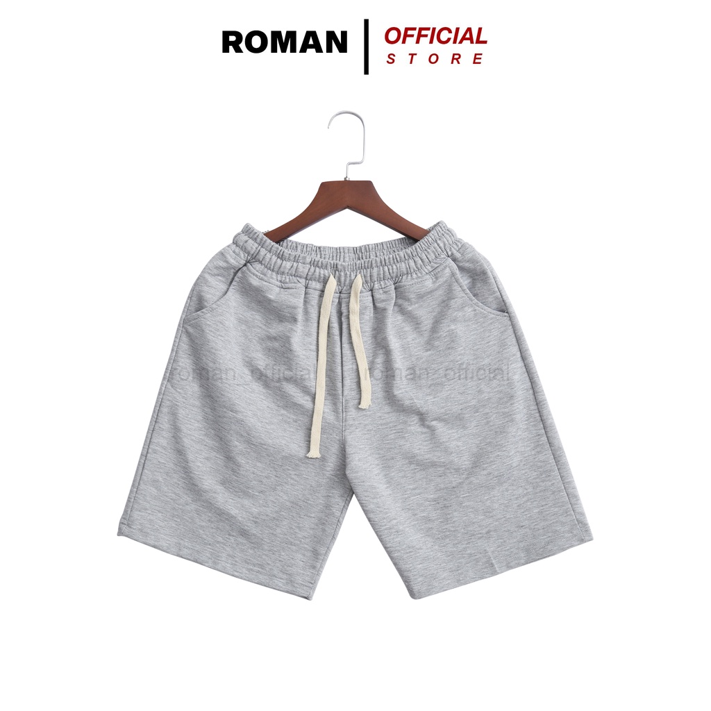 Quần short nam trơn vải nỉ ROMAN thời trang thể thao đi chơi mặc nhà