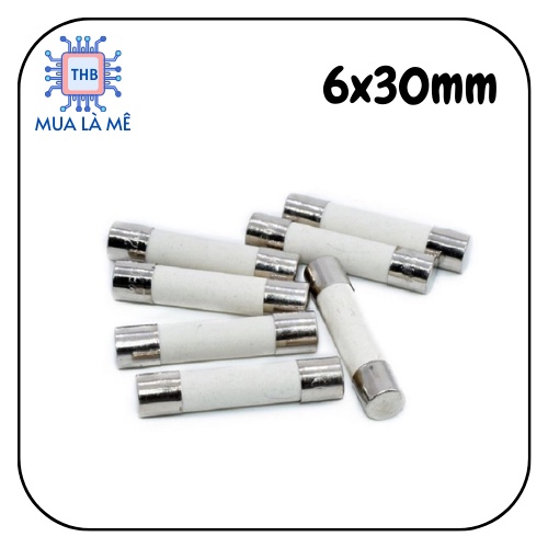 Cầu Chì Sứ 0.1A - 30A 250V Chất Lượng Tốt Kích Thước 6X30Mm.