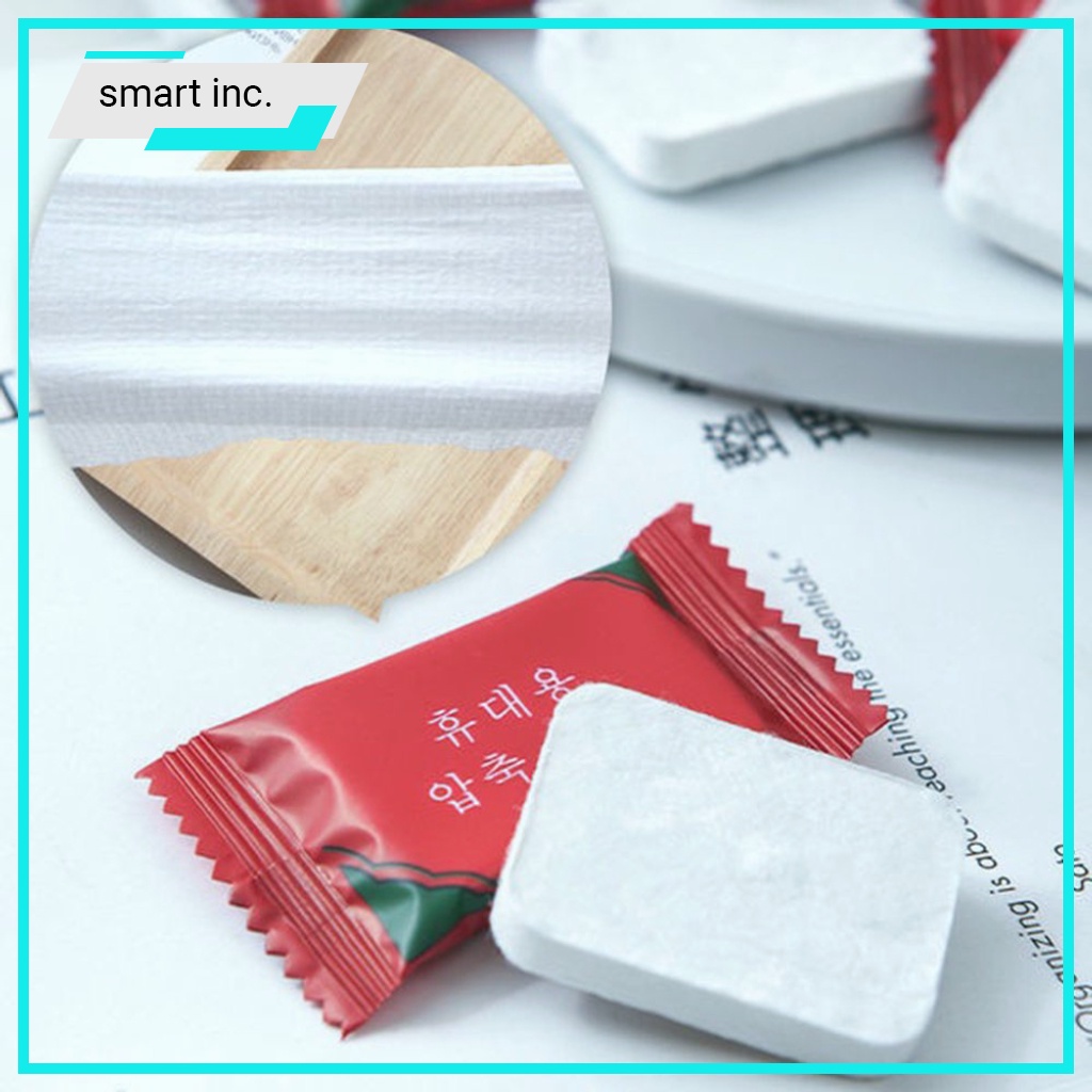 Khăn Giấy Nén Dạng Viên Kẹo Khăn Khô Nén Viên Kẹo Hàn Quốc Bỏ Túi Đi Du Lịch Mini