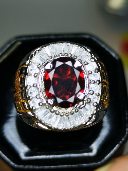 Nhẫn Đính Đá Garnet Tự Nhiên Chất Lượng Cao