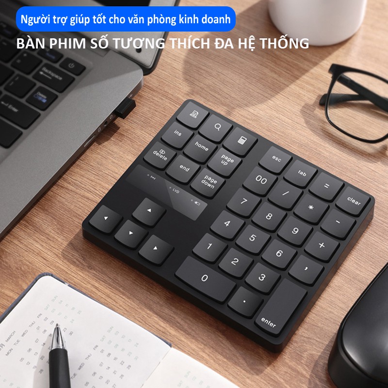 Bàn phím số mini gồm 35 phím cơ bản, đa năng tiện ích, dùng cho máy tính tiền,laptop, smartphone, bảo hành 12 tháng M533