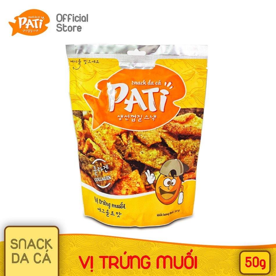 Snack Da Cá PATI Cao Cấp Chiên Giòn Vị Trứng Muối