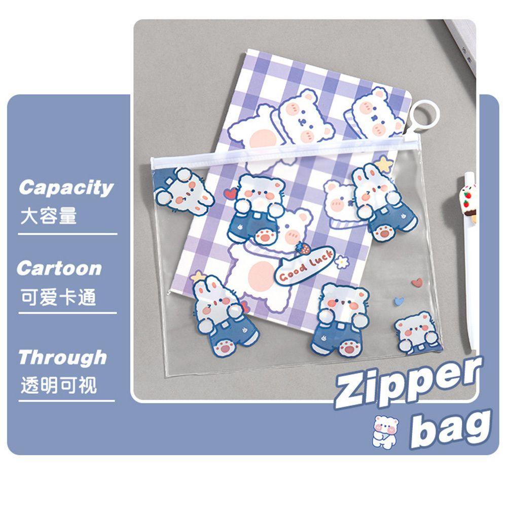 Túi Đựng Bút Đa Năng Có Khóa Kéo Họa Tiết Hoạt Hình Dễ Thương