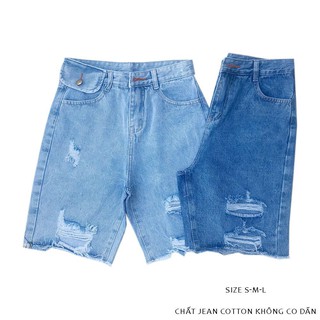 Quần jeans lửng rách ulzzang lưng cao