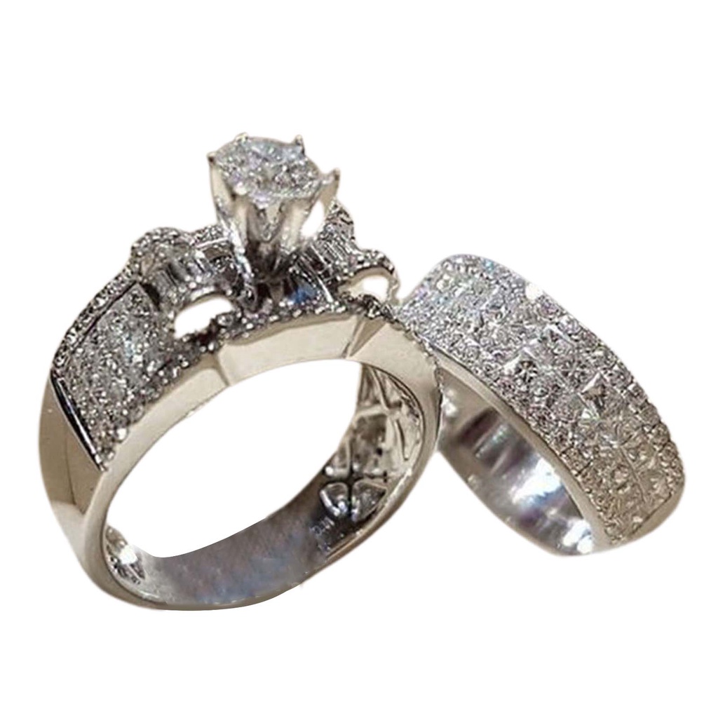 Nhẫn hợp kim màu bạc thời trang cho cặp đôi