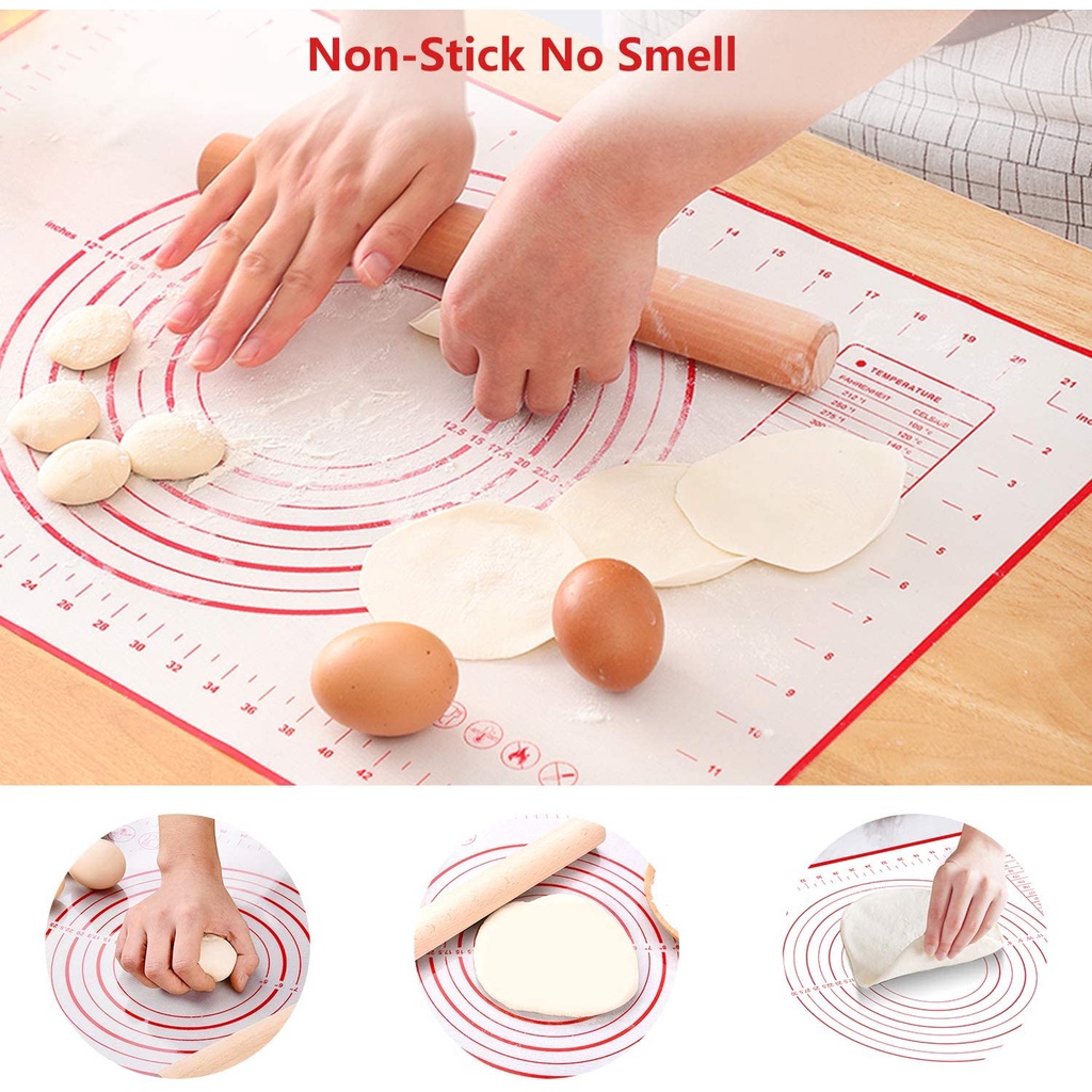 Thảm Bằng Silicon Nhào Bột Làm Bánh Pizza / Bánh Ngọt Cho Nhà Bếp Tiện Dụng