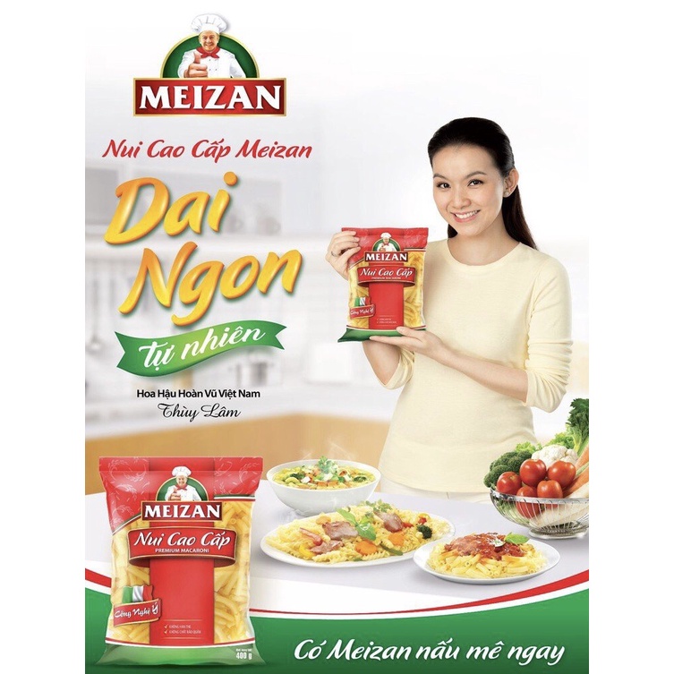Nui cao cấp Meizan gói 400g -ống dài
