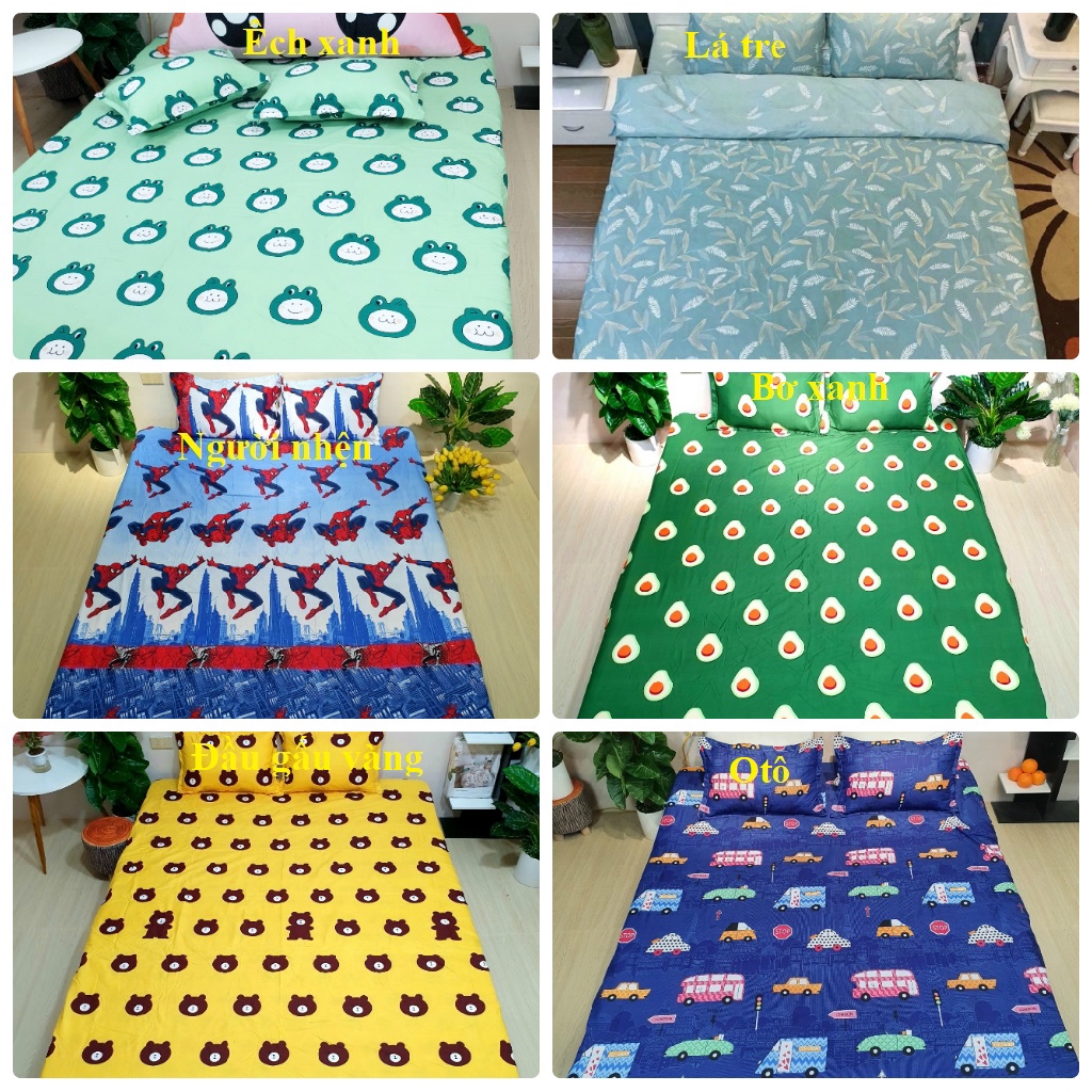 Bộ ga gối poly cotton, ga chun và 2 áo gối ( được chọn mẫu) | BigBuy360 - bigbuy360.vn