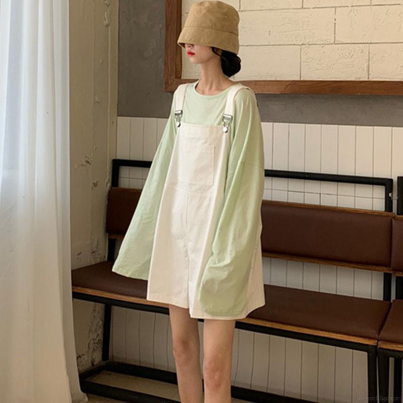 [Baywellfashion]Quần Yếm Ngắn Dáng Rộng Màu Trơn Thời Trang Mùa Hè Cho Giới Trẻ | BigBuy360 - bigbuy360.vn