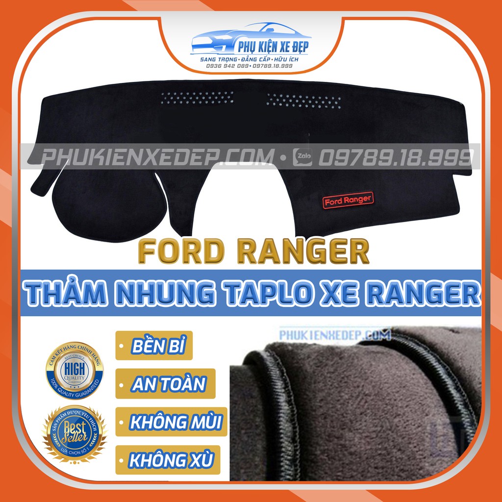 Thảm taplo ô tô lông cừu HÀNG LOẠI I xe FORD RANGER chống nóng có 3 lớp chống trượt