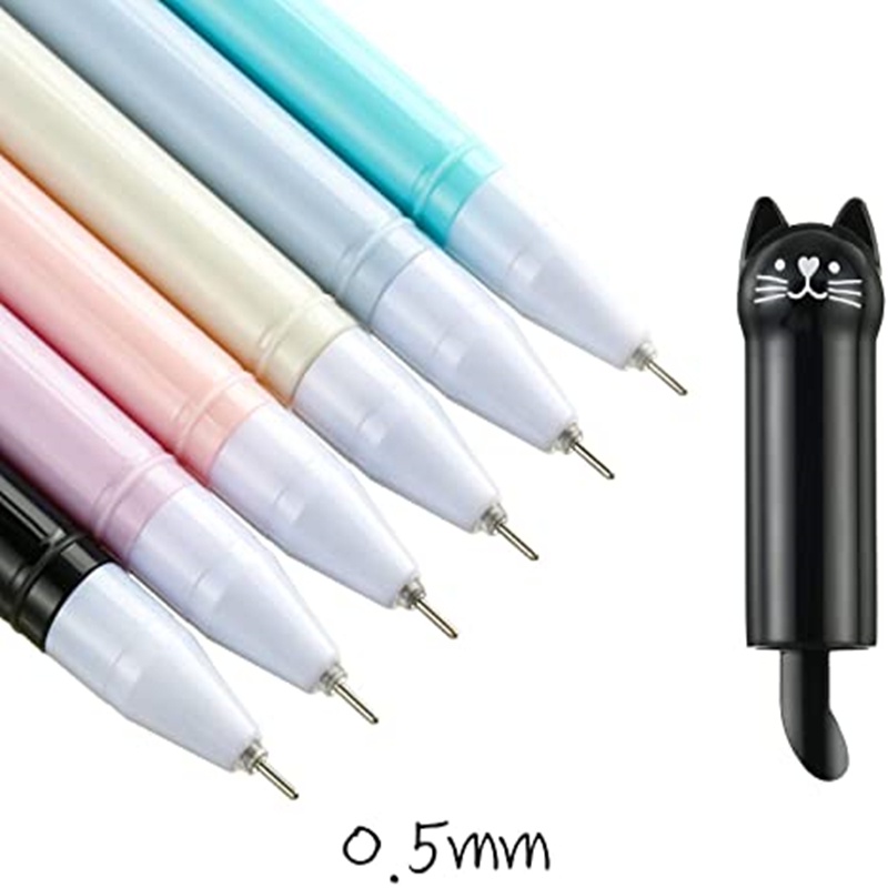Bút Bi Mực Đen Ngòi 0.5mm Hình Mèo Đáng Yêu