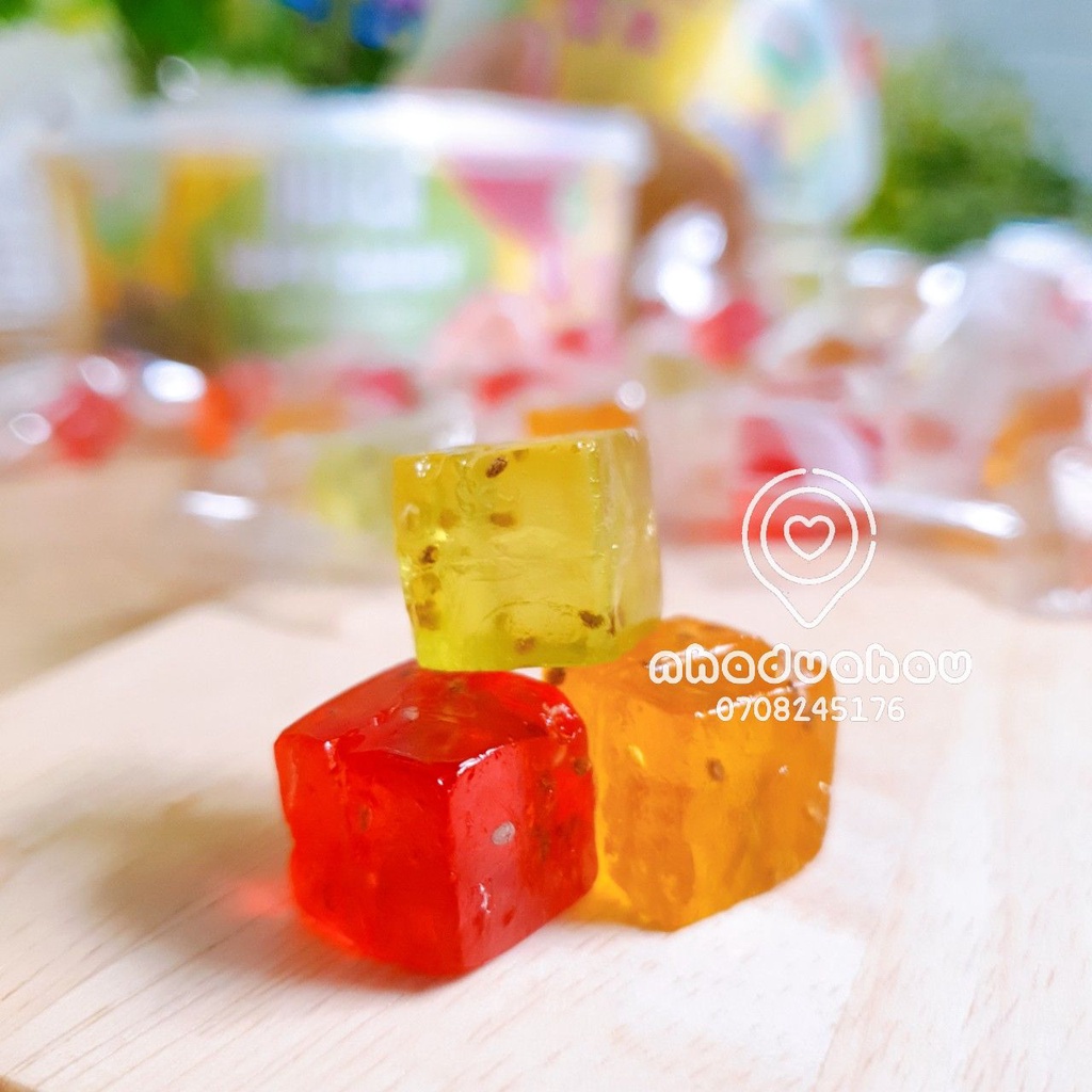 Một hộp kẹo dẻo trái cây phủ đường mix đủ vị Admix Hongkong hộp 308g