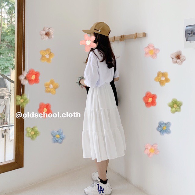 Chân váy voan tầng cạp chun dáng xòe ulzzang