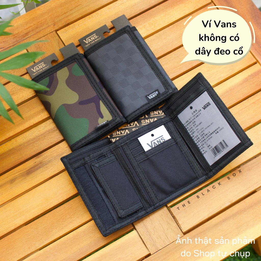 Ví Ngắn Unisex Nam Nữ Gập 3 Mini Có Dây Đeo Cổ, Bóp Phong Cách Trẻ Trung, Nhỏ Gọn Tiện Dụng GenZ - The Black Box
