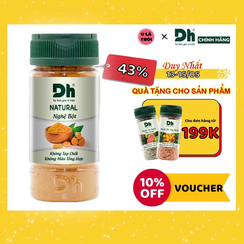 Nghệ Bột Natural DH Foods Gừng Sả Hành Tỏi Hoa Hồi Quế Điều Thảo Quả Hạt Ngò Tiểu Hồi Gia vị - Bếp ULATROI 40g